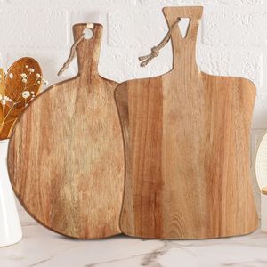 Tabla de cortar de madera gruesa hecha a mano para cocina, para cortar verduras, frutas, carne, pan, tabla natural duradera - Product Image 2