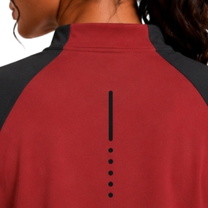 Conjunto Deportivo de Camiseta y Pantalones Cortos para Mujer, Rojo y Negro, con Media Cremallera, de Secado Rápido, Manga Corta, para Fitness, Gimnasio, Running, Personalizable - Product Image 3