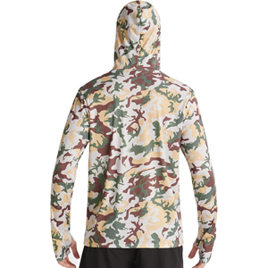 Wholesale Breathable Camo Print Quick Dry Fishing Long Sleeve Hooded Face Mask Shirts Comfortable Fishing Wear - Product Image 2