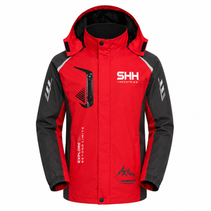 Custom <b>Men</b> Waterproof Outdoor <b>Jacket</b> Hooded Windbreaker <b>Lightweight</b> Hiking <b>Rain</b> <b>Jacket</b> Windproof Sportswear Custom Logo OEM - Product Image 1