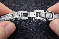 Collier Chaîne Tennis de Luxe Sertie de Moissanite, Argent Sterling 925/Acier Inoxydable, Bijoux Hip Hop Unisexe, Zircon Cubique 4mm Or/Argent