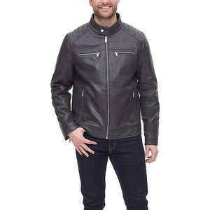 Chaqueta de Cuero Original para Hombre, Moda de Invierno, Cuello Alto, Impermeable, Transpirable, Logotipo Frontal, Piel de Oveja, Precio Bajo - Product Image 5