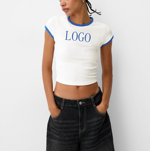 Camiseta Corta de Verano con Estampado Serigrafiado, Informal, Ecológica, Talla Regular para Mujer - Product Image 4