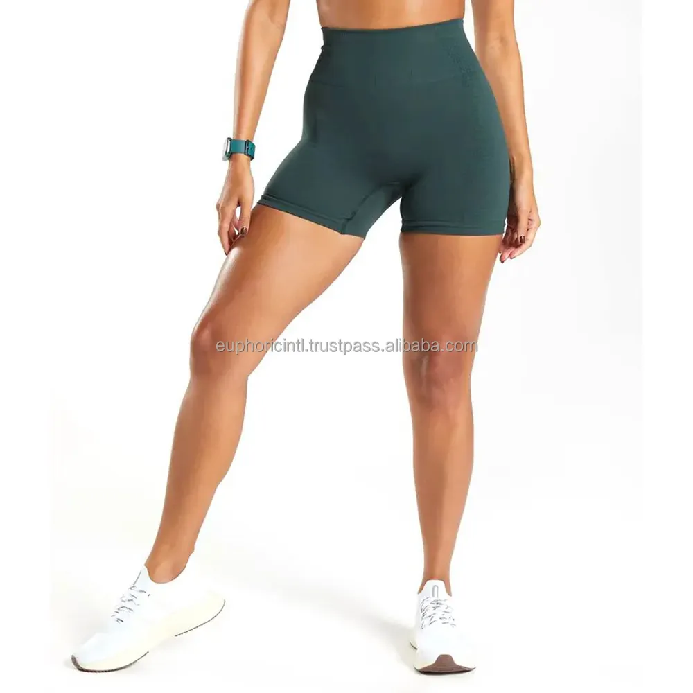 โลโก้ที่กําหนดเองใหม่ PLUS ขนาดเอวสูงกีฬากางเกงขาสั้นสตรีผู้หญิงเซ็กซี่ V กลับชุดสั้นโยคะวิ่งขนมสั้นเสื้อผ้า
