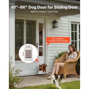 Porta per Cani Regolabile in Altezza (91-96 cm) con Telaio in Lega di Alluminio, Cerniere Metalliche Girevoli e Chiusura di Sicurezza per Porte Scorrevoli in Vetro e Altre Porte (8+) - Product Image 2