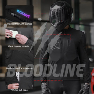 Windproof autumn <b>racing</b> <b>jacket</b> Bloodline men's full sleeve Black motorcycle <b>racing</b> <b>jacket</b> - Product Image 5