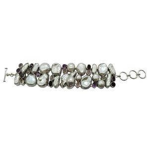 Bracelet en argent 925 avec perles d'eau douce, style bohème luxueux, pour femme, à porter au quotidien - Product Image 1