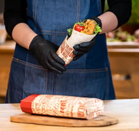 Dossiers en papier kraft personnalisés avec logo privé, taille et motif, en matériaux recyclés, pour rouleaux de poulet et sushis emballés, à prix réduit