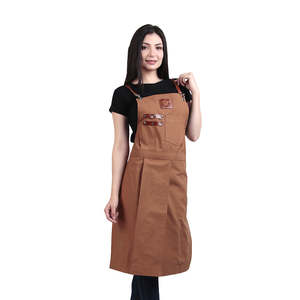 Tablier de cuisine vintage en toile véritable multi-poches pour femme, en cuir véritable de qualité supérieure, réglable - Product Image 2