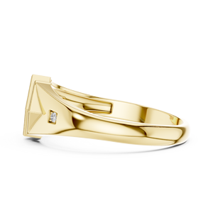 Bague en or jaune avec diamant de laboratoire, alliance solitaire géométrique, bijoux de luxe pour femme, cadeau de fiançailles ou d'anniversaire - Product Image 3