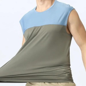 Men's <b>Red</b> Solid Color V-Neck Knitted <b>Tank</b> <b>Top</b> Breathable Polyester Casual Sleeveless <b>Top</b> - Product Image 3