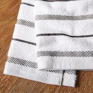 Ensemble de 4 torchons de cuisine gris anthracite/blanc 16"x26" - Product Image 3