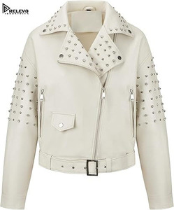 Premium OEM <b>Men's</b> Leather Quilted <b>Jacket</b> Leather Sleeves Eco-friendly Worsted Fabric Custom Design Stand Collar Front - Product Image 4