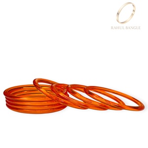 Fashion Premium Quality Orange Kashmiri Jelly Acrylic <b>Bangles</b> Set Collection for Women and Girls at Wholesale Price - Product Image 1
