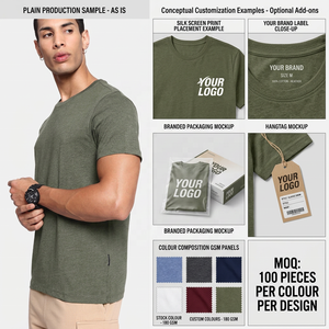 เสื้อยืดคอตตอนผู้ชาย 220 GSM คอกลม แขนสั้น สกรีนลายตามสั่ง รับผลิตแบรนด์ส่วนตัว ขายส่ง - Product Image 4