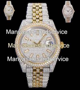 Montre de luxe pour homme en acier inoxydable avec verre Moissanite, design Hip Hop glacé, étanche 10 bars, fermoir bracelet, cadeau d'anniversaire - Product Image 4