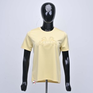 MRI Made High Quality Women <b>T</b> <b>Shirt</b> <b>Sequin</b> Embroidered Short Sleeve Crew Neck Cotton Solid Color Breathable Outdoor <b>T</b>-<b>shirts</b> - Product Image 1