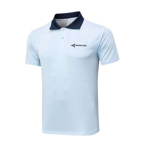 DAIZEN STAR INTERNATIONAL Men's Teal Short Sleeve for Shirt Solid Color Embroidered Logo Breathable Casual Jersey Fabric - Product Image 5