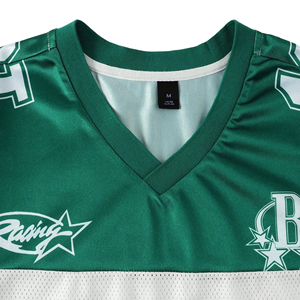 Maillot de football américain rétro en mesh respirant, personnalisé avec nom et numéro, 100 % polyester, prix usine. - Product Image 3