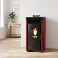Poêle à granulés de bois autonome WH-PD-80 avec système de nettoyage des cendres par tige de traction, allumage automatique, chauffage domestique intérieur, certifié CE