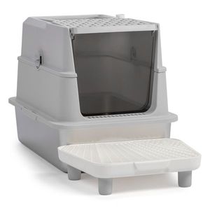 Lettiera per gatti in acciaio inossidabile Extra Large con coperchio antiaderente facile da pulire e coperchio del pedale del filtro paletta - Product Image 4