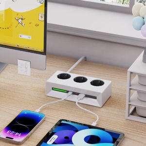 Thiết kế mới pd25w tạo ra EU Ổ cắm điện 180 độ xoay cáp các chỉ số đèn USB dải điện mở rộng CE/KC - Product Image 3