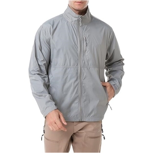 Custom Outdoor Men Lightweight Water Resistant Windbreaker <b>Jacket</b> With Chest Pocket Wholesale <b>Packable</b> Hiking Windproof Coat - Product Image 1