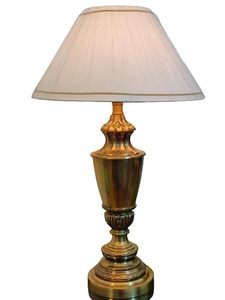 Lámpara de Mesa de Aluminio Antigua de Lujo con Pantalla de Tela, Lámpara Decorativa Vintage para Mesa de Noche, Escritorio, Sala de Estar, Dormitorio, Oficina en Casa - Product Image 1