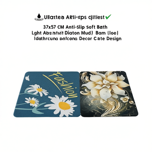 Alfombra de Baño Antideslizante de 37x57 CM, Suave y Absorbente, de Tierra de Diatomeas, para Decoración de Baños en Hogares y Hoteles, con Diseño Atractivo - Product Image 2