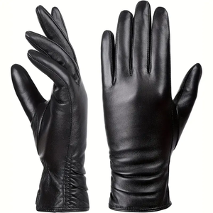 Gants d'hiver unisexes en cuir premium classiques, à demi-doigts, enduits de polyuréthane, coupe-vent et respirants, les plus vendus - Product Image 1