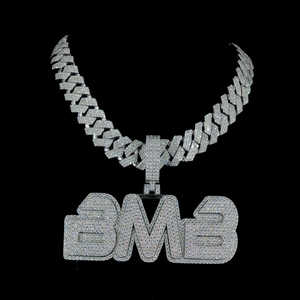 จี้ฮิปฮอปแบบกำหนดเอง925จี้เงินสเตอร์ลิงจี้ผ่านผู้ทดสอบ VVS เพชรโมอิสซานไนต์จี้ชื่อตัวอักษรน้ำแข็ง - Product Image 4