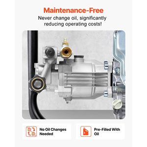 Pompa di ricambio per idropulitrice orizzontale da 3/4 pollici, 3100 PSI, 2.35 GPM, con kit di accessori per sifone - Product Image 5