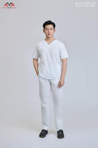 Conjunto de Uniformes Médicos Unisex de Origen Vietnamita FMF - Tela Tejida de Spandex/Algodón con Detección de Agujas, Uniformes de Hospital, Ropa Quirúrgica - Product Image 4