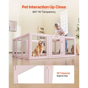 "X-Large Transparent Plastic Dog Whelping <b>Pen</b> for Puppies-Waterproof Cage Carrier with <b>Window</b>" - Product Image 1