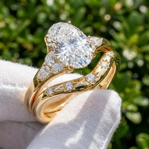 Exclusivo Anillo de Compromiso con Diamante Cultivado en Laboratorio, Corte Ovalado de 3 Quilates, E VVS2 VS1, Certificado IGI, con Piedra Lateral en Forma de Pera, Chapado en Oro de 10K/14K/18K - Product Image 5