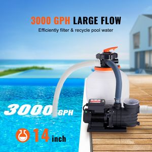 Pompa Filtro a Sabbia da 14 Pollici con 3000 GPH e 3/4 HP per Piscine Interrate, Set Combinato di Filtri per Sistemi di Pompe per Piscine, Connettività a 6 Vie - Product Image 4
