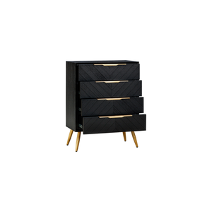 Modern Wooden <b>Tallboy</b> <b>Chest</b> <b>Of</b> <b>Drawers</b> With Chevron Pattern Front, Multiple Storage <b>Drawers</b> For Stylish Bedroom Furniture - Product Image 1