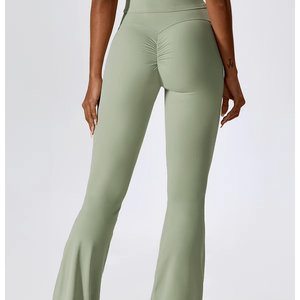 Pantalones de Pierna Ancha de Cintura Alta para Mujer, Color Sólido, Transpirables, Deportivos, Tejidos, de Longitud Completa, Cintura Elástica, Corte Regular, para Verano - Product Image 6