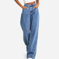 Salopettes Décontractées en Jean Vintage pour Femmes, Style Ample, Couleur Unie, Respirantes, Séchage Rapide, Écologiques, Haute Qualité, 100% Coton, Vente en Gros OEM