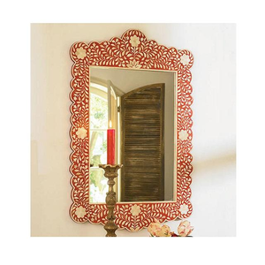 Exclusive Quality Wooden Mirror Frame With <b>MOP</b> Work Customized Shape Large Size Mirror Frame For Sale - Product Image 2