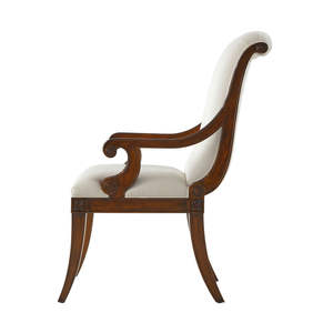 Fauteuil classique de style provincial français, rembourré, avec structure en bois massif, pour la maison et l'hôtellerie - Product Image 4