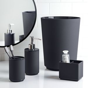 Cestino per Rifiuti a Induzione da 7,5 Litri Nero in Plastica Nervata Soft Touch Ecologico per Ufficio, Hotel, Ospedale - Product Image 5