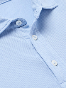 Polo de Punto de Manga Corta para Hombre, Color Azul Cielo, Cuello con Botones, Bolsillo en el Pecho, Casual, Personalizable, Precio de Fábrica al por Mayor - Product Image 6