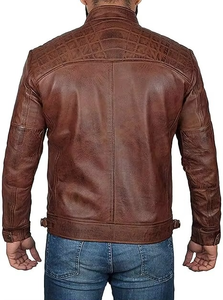 Chaqueta de Cuero para Hombre, Logotipo Personalizado, Color Sólido, Alta Calidad, Diseño Único, Tallas Grandes, Servicios OEM y ODM Disponibles - Product Image 3