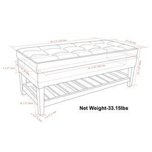 Cosmopolitan Saddle Brown Distressed <b>Open</b> Bottom <b>Storage</b> Ottoman Bench for Living Room Furniture - Product Image 6