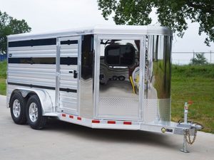 Remolque para Ganado Caprino Directo de Fábrica, Remolque Hidráulico de Plataforma Plana de 12x7 para Transporte de Animales, Ovejas, Ganado Vacuno y Cerdos - Product Image 1