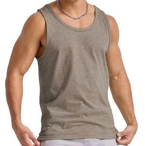 Camiseta sin mangas para hombre, chaleco de fitness, ropa de gimnasio, algodón transpirable, venta al por mayor, ropa masculina, camiseta de entrenamiento sin mangas, camiseta muscular para gimnasio y fitness - Product Image 1