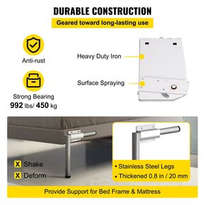 Kit da te bianco per letto King/Queen Heavy-Duty Murphy montaggio muro Hardware meccanismo funzionale staffa a parete verticale - Product Image 5