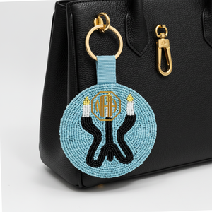 Llavero negro con cuentas, hecho a mano con cuentas de semillas, diseño artesanal decorativo, exportador OEM ODM - Product Image 1