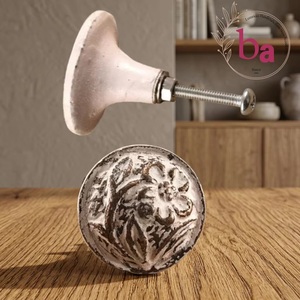 Rustic Cast Iron <b>Light</b> Pink Flower Knobs Versatile Drawer Cabinet Handle <b>Pulls</b> for Kitchen Bedroom Dresser Outdoor Hotel Living - Product Image 3